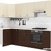 Готовая кухня S-Company Клео глосc 1.2x2.8 левая (коричневый глянец/ваниль глянец)