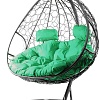 Подвесное кресло M-Group Для двоих 11450304 (серый ротанг/зеленая подушка)