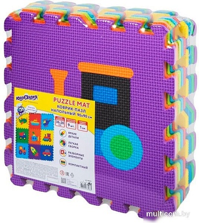 Коврик-пазл Юнландия Машинки 664667