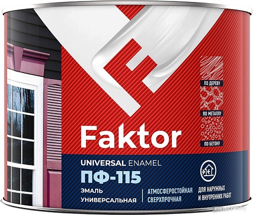Эмаль Ярославские краски Faktor ПФ-115 1.9 кг (серый)