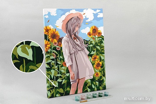 Картина по номерам ФРЕЯ Аниме-девочка в подсолнухах PNB/PM-110