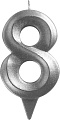 Свеча для торта Мультидом Грань Цифра 8 МС5-28 (хром)