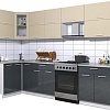 Угловая кухня Интерлиния Мила Gloss 60-12x29 (ваниль/асфальт глянец)