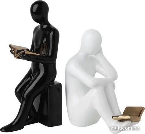 Ограничитель для книг Merry Bear Home Decor Читающая пара 30001263 (черный/белый)