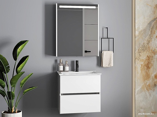 Belux Шкаф с зеркалом Бристоль ВШ 60 (1, белый глянцевый)