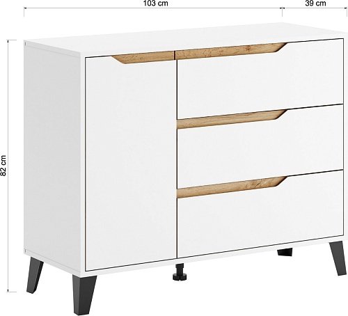 Тумба ЭлиГард Eyva 1D3S (белый)