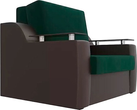 Кресло-кровать Mebelico Сенатор 105468 60 см (зеленый/коричневый)