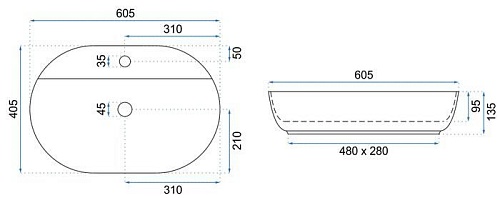 Умывальник Rea Aura 61 U7900