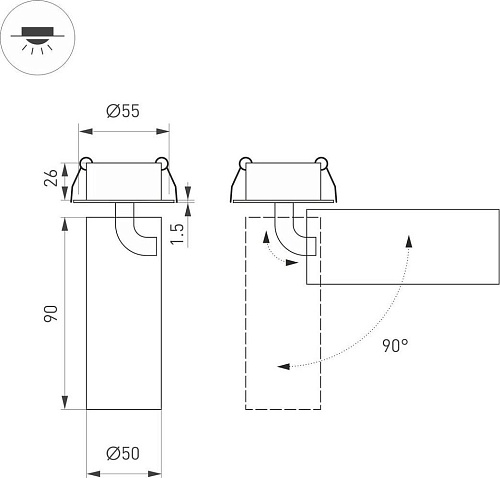 Спот Arlight SP-Gabi-Built-Flap-R50-9W Day4000 049929