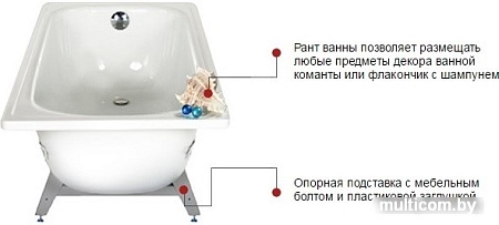 Ванна Antika А-70001 170x70