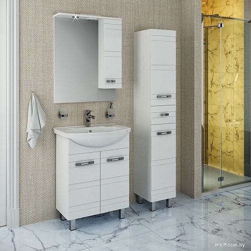Runo Тумба с умывальником Runo Турин 65 + Элеганс 65 (напольная)