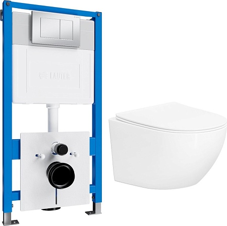 Унитаз подвесной Lauter Sulzdorf с микролифтом и кнопкой смыва 219703J (белый/сатин)