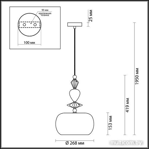 Подвесная люстра Odeon Light Classic 4855/1A