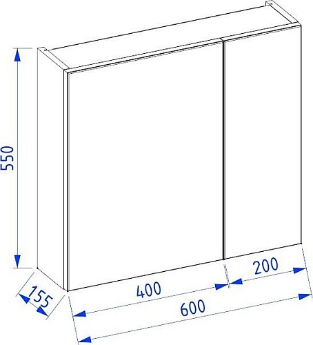Lauter Шкаф с зеркалом Mia 60 (графит)