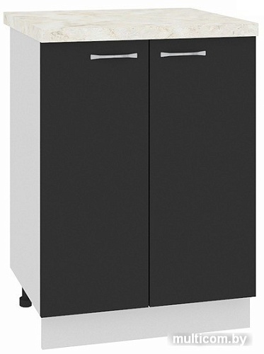 Шкаф напольный Кортекс-мебель Корнелия Мара НШ60р (черный-марсель)