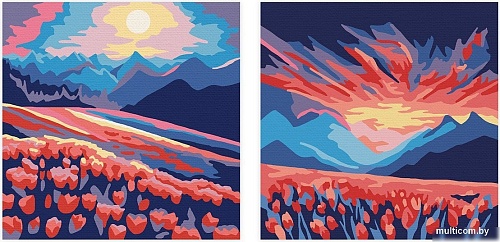 Картина по номерам ФРЕЯ Цветочные поля PNBM-010