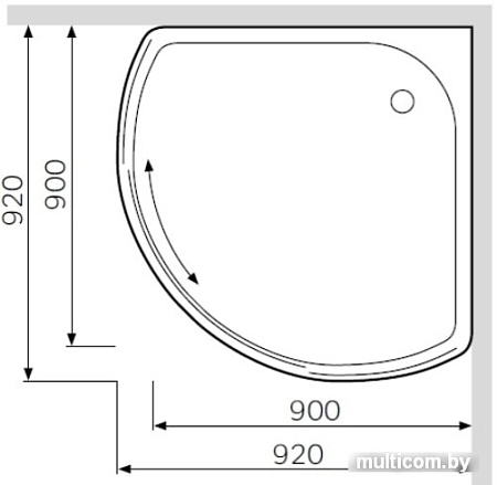 Душевой поддон AM.PM Bliss L W53T-315-090W64