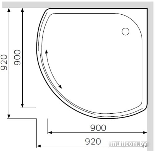 Душевой поддон AM.PM Bliss L W53T-315-090W64