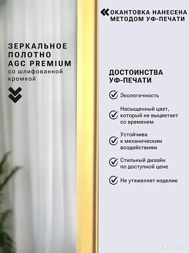 Зеркало eMZe Smartphone 45x77 UV.SMART.45.77.AUR (золото с УФ-окантовкой)