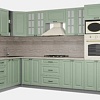Готовая кухня Интерлиния Мила Деко 1.88x3.4 правая (мята-мята-травертин серый)