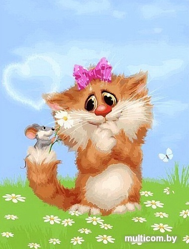 Картина по номерам Белоснежка Рыжая кошечка 082-AS