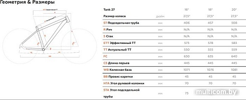 Велосипед Stark Tank 27.1 HD р.16 2021 (черный/серый)