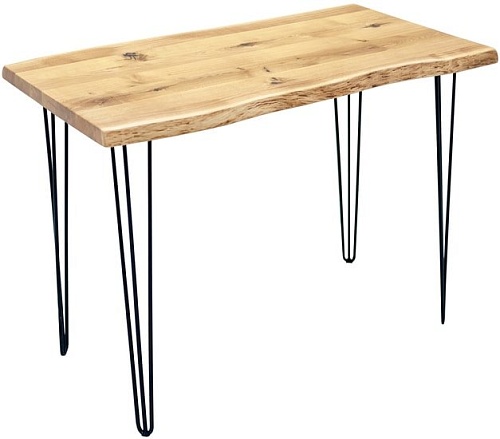 Кухонный стол Buro7 Грасхопер 150 (с обзолом, дуб натуральный/черный)