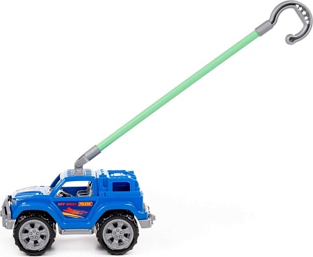 Игрушка-каталка Полесье Легионер с ручкой 63912 (синий)