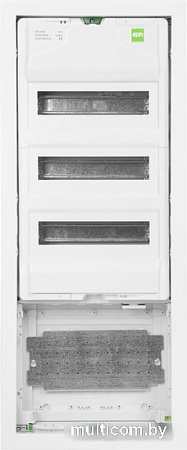 Бокс пластиковый Elektro-Plast MSF TWIN RP комбинированный, 3*12M+1xМП перф., N/PE-шинки, 1xSCHUKO, мет. дверь, белый RAL9016, 358x853x94mm, IP30