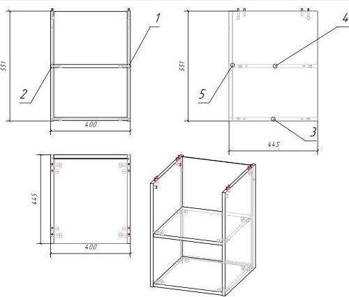 Cersanit Шкаф Moduo 40 SB-MD-MOD40-SZ + SB-BL-MOD60
