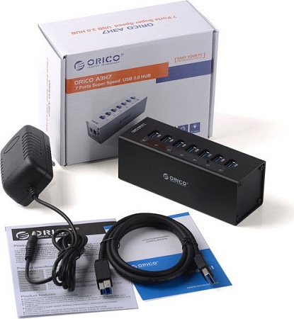 USB-хаб Orico A3H7-BK