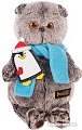 Мягкая игрушка Basik & Co Басик в шарфике и с пингвином (19 см)