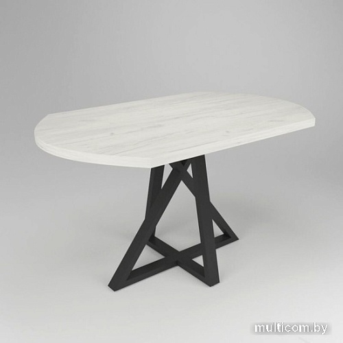 Кухонный стол Дабер 017 С17.13.2.1 (опора металл черный/дуб крафт белый)