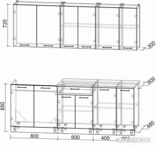 Кухня Интерлиния Мила Лайт 2.1 (салатовый/дуб венге)