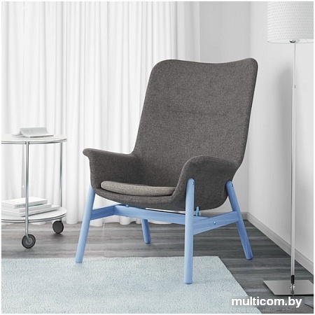 Интерьерное кресло Ikea Ведбу c высокой спинкой (гуннаред темно-серый) 304.241.30