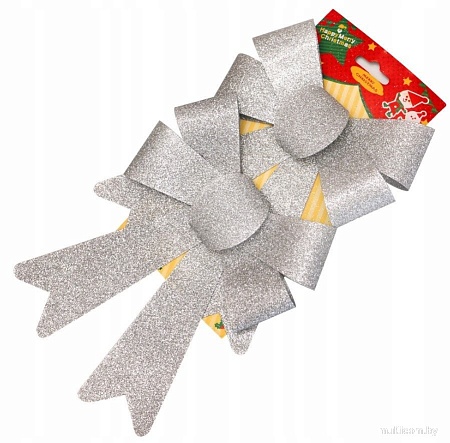Елочная игрушка Pozzi Milano Бантики 5131 (2 шт, серебристый)