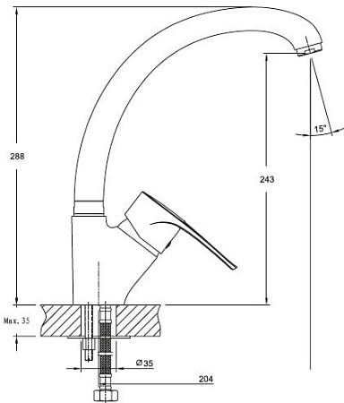 Смеситель GranFest 1024 (черный)