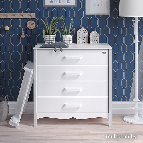 Комод Атон Мебель Felix (белый/серый камень)