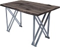 Кухонный стол Buro7 Призма 110 (с обзолом и сучками, дуб мореный/серебро)