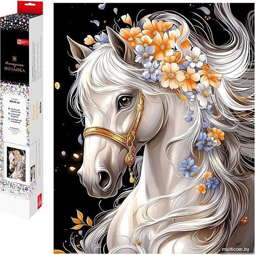 Алмазная мозаика Феникс+ Лошадь в цветах 70819