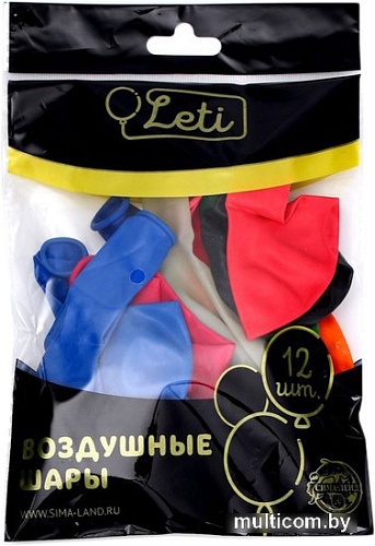 Набор воздушных шаров Leti 4986577 (12 шт, цвет в ассортименте)