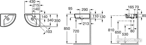 Умывальник Roca Hall 35x43 (327622000)