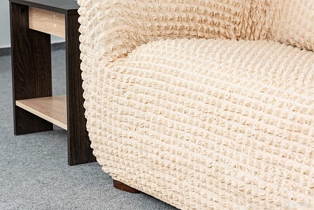 Комплект чехлов для дивана и кресла Софатэкс Комфорт Люкс без оборки (ваниль)