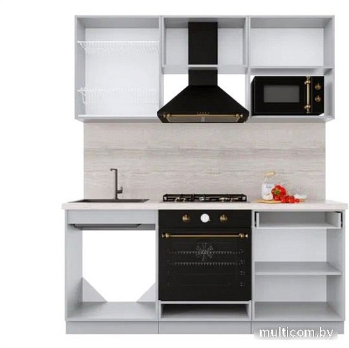 Готовая кухня Интерлиния Мила Крафт 1.8 (дуб снежный)