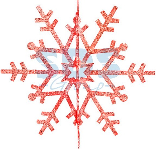 Елочные игрушки Neon-night Снежинка резная 3D (61 см, красный) [502-362]