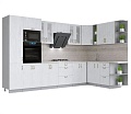 Готовая кухня Интерлиния Мила Крафт 1.88x3.4 правая (дуб снежный)