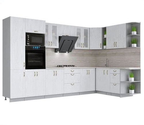 Готовая кухня Интерлиния Мила Крафт 1.88x3.4 правая (дуб снежный)