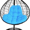Подвесное кресло M-Group XL 11120403 (черный ротанг/голубая подушка)