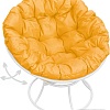 Кресло M-Group Папасан пружинка 12040111 (белый/желтая подушка)
