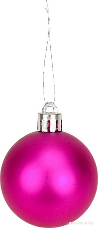 Елочная игрушка Miland Новогоднее настроение НУ-5635 (24 шт, 5 см, насыщенный розовый)